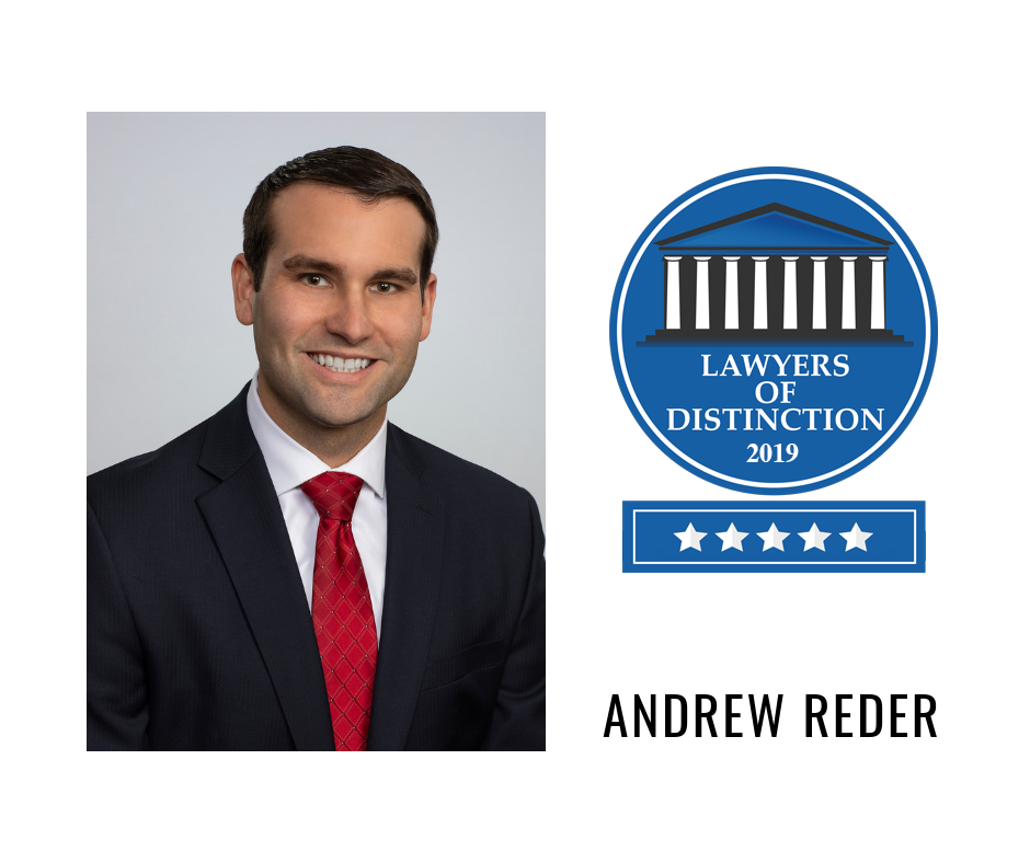 Attorney Andrew Reder Certified as 2019 Lawyers of Distinction Member ...