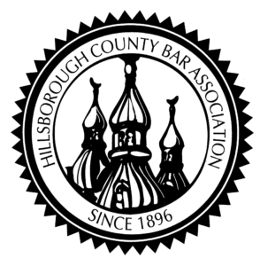 Image of minarets inside a logo (Hillsborough County Bar Association)