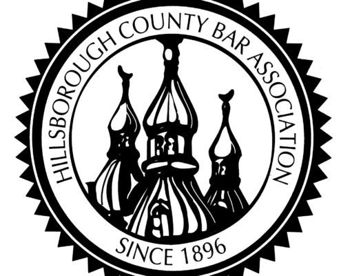 Image of minarets inside a logo (Hillsborough County Bar Association)