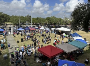 Outdoor crowd scene