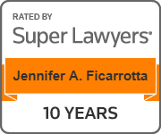 an orange and black logo for super lawyers 10 years
