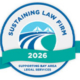 A green, navy, and aqua logo for a Sustaining Law Firm for Bay Area Legal Services